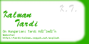 kalman tardi business card